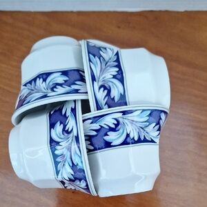 Wedgwood Blue and White Laurel Pattern Cups And Saucers